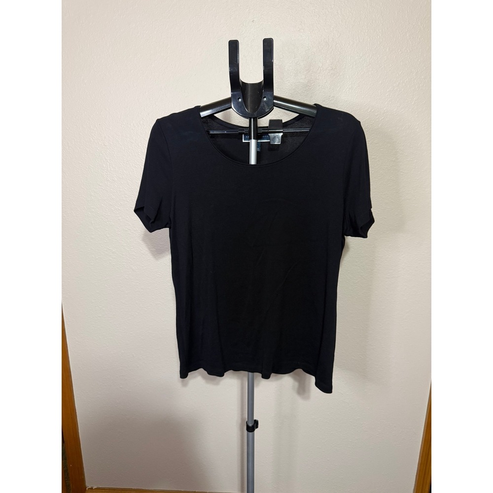 Karen Scott Pack of 4 Short Sleeve Scoop Neck T-Shirts Black White Pink Coral‎ L